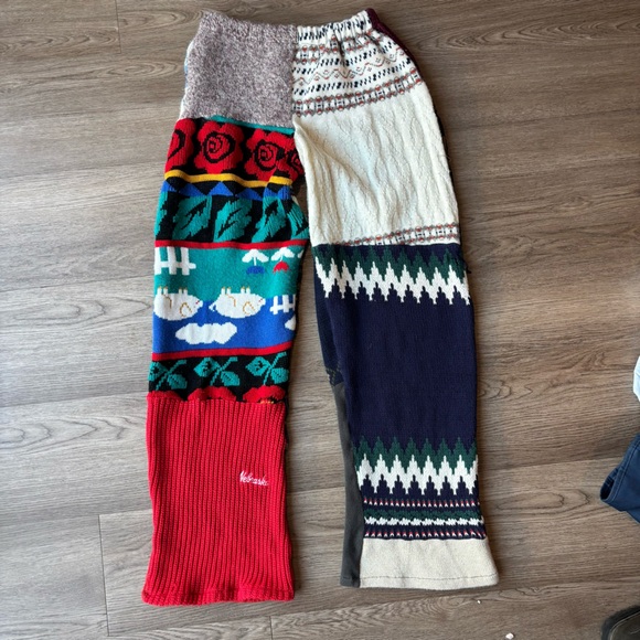 Colorful Patchwork RCYCLD Knit Pieced Pant from American Recycled Clothing - Picture 5 of 9